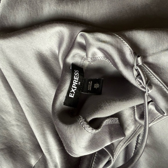 Express Silver Slip Dress Spaghetti Strap with slide slit - Picture 4 of 4